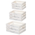 Juego de Cajas Decorativas Love 3 Piezas Blanco Madera (4 Unidades)