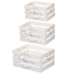 zestaw dekoracyjnych pudełek Love 3 Części Biały Drewno (4 Sztuk)