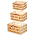 Juego de Cajas Decorativas Arcoíris 3 Piezas Marrón Madera (4 Unidades)