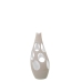 Vase Alexandra House Living Ecru Céramique Rayures Cercles 17 x 17 x 37 cm