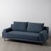 Dreisitzer-Sofa Blau Holz 216 x 86 x 90 cm