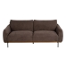 3-Seater Sofa Brown Wood 210 x 89 x 86 cm