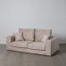 Sofa Beige Fiber Fyr Skumgummi 206 x 88 x 100 cm