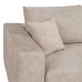 Sofa Beige Fiber Furu Skumgummi 206 x 88 x 100 cm