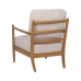 Fauteuil Beige Naturel Bois d'hévéa Bois MDF Foam 100 % polyester 65 x 71 x 88 cm