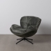 Fauteuil Noir Vert Bois Fer 95 x 108 x 82 cm