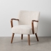 Armchair Beige Natural Polyester Rubber wood Sponge 56 x 56 x 78 cm