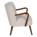 Armchair Beige Natural Polyester Rubber wood Sponge 56 x 56 x 78 cm