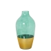 Vaso Alexandra House Living Verde Dourado Cristal 13 x 13 x 26 cm