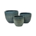 Set de pots de fleurs Romimex Bleu Porcelaine (3 Pièces)