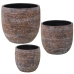 Set of Planters Alexandra House Living Brown Ceramic (3 Pieces)