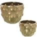 Conjunto de vasos Alexandra House Living Dourado Cerâmica (2 Peças)