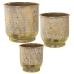 Set de Maceteros Alexandra House Living Blanco Dorado Metal (3 Piezas)