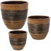 Conjunto de vasos Alexandra House Living Castanho Cerâmica (3 Peças)