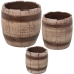 Set of Planters Alexandra House Living Brown Ceramic Barrel (3 Pieces)