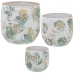 Conjunto de vasos Alexandra House Living Verde Dourado Cerâmica (3 Peças)