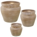 Set de pots de fleurs Alexandra House Living Blanc Doré Céramique (3 Pièces)