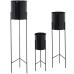 Set de pots de fleurs Alexandra House Living Noir Métal Avec support (3 Pièces)