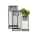 Set de jardiniere Romimex Alb Negru Metal Cu suport (3 Piese)