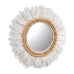 Wall mirror Romimex White Feathers 80 x 3 x 80 cm Circular