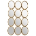 Wall mirror Alexandra House Living Golden Metal 12 x 16 cm 9 x 68 x 40 cm Circular Oval