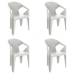 Vrtni stol Garbar Delta Hvid polypropylen 53 x 80 x 55 cm 53 x 55 x 80 cm 4 enheder (4 Dele)