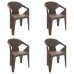 Garden chair Garbar Delta Chocolate polypropylene 53 x 80 x 55 cm (4 Units)