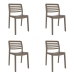 Garden chair Garbar Wind Brown Chocolate polypropylene 50 x 78 x 54 cm 50 x 54 x 78 cm 4 Units (4 Pieces)