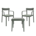 Ensemble Table + Chaises Garbar Alba-Elba Gris 3 Pièces