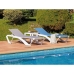 Table Set with Sun Loungers Resol Marina + Andorra White Navy Blue Modern 3 Pieces