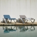 Table Set with Sun Loungers Resol Marina + Andorra White Navy Blue Modern 3 Pieces