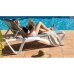 Table Set with Sun Loungers Resol Marina + Andorra White Navy Blue Modern 3 Pieces