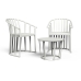 Table set with chairs Resol Raff White 3 Pieces