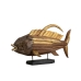 Dekorativ Figur Romimex Gyllen Tre Fisk 80 x 50 x 20 cm