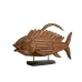 Figura Decorativa Romimex Natural Madeira Peixe 80 x 50 x 20 cm