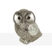 Decorative Figure Romimex Silver Resin Owl 16 x 17 x 11 cm