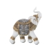 Decoratieve figuren Alexandra House Living Wit Gouden Plastic Olifant 10 x 18 x 21 cm