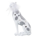 Decoratieve figuren Alexandra House Living Wit Zilverkleurig Plastic Luipaard 12 x 15 x 27 cm