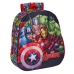 Mochila Escolar The Avengers Preto Vermelho 27 x 33 x 10 cm