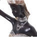 Decorative Figure Alexandra House Living White Golden Plastic African Woman 10 x 14 x 39 cm