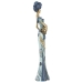 Decoratieve figuren Alexandra House Living Blauw Gouden Plastic Afrikaanse 11 x 15 x 45 cm