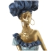 Decoratieve figuren Alexandra House Living Blauw Gouden Plastic Afrikaanse 11 x 15 x 45 cm