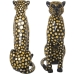 Ukrasna figura Alexandra House Living Crna zlatan Plastika Leopard 33 x 39 x 45 cm