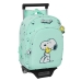 Mochila Escolar com Rodas Snoopy Groovy Verde 26 x 34 x 11 cm