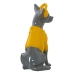 Deko-Figur Alexandra House Living Gelb Grau Kunststoff Hund Kopfhörer 14 x 26 x 19 cm