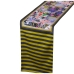 Caminho de Mesa Alexandra House Living Amarelo Preto Têxtil 180 x 30 cm Veludo Floral