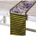 Runner da Tavolo Alexandra House Living Giallo Nero Tessile 180 x 30 cm Velluto Floreale