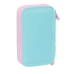 Double Pencil Case Munich Heaven Sky blue 12.5 x 19.5 x 4 cm 28 Pieces