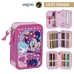 Triple Pencil Case Minnie Mouse Pink 12,5 x 6,5 x 19,5 cm