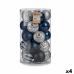 Set kerstballen Blauw Zilverkleurig PVC Ø 8 cm (4 Stuks)